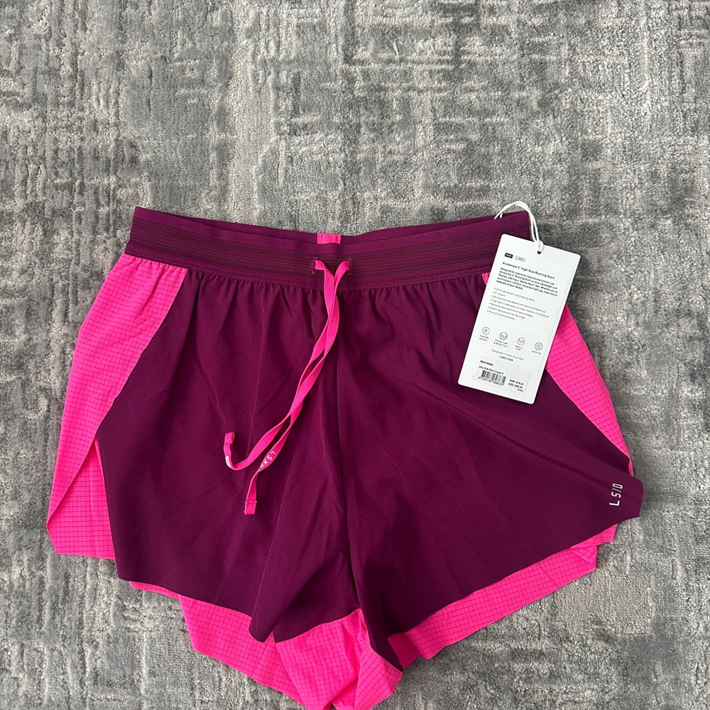 LSKD Women's Athletic Shorts in Pink and Purple